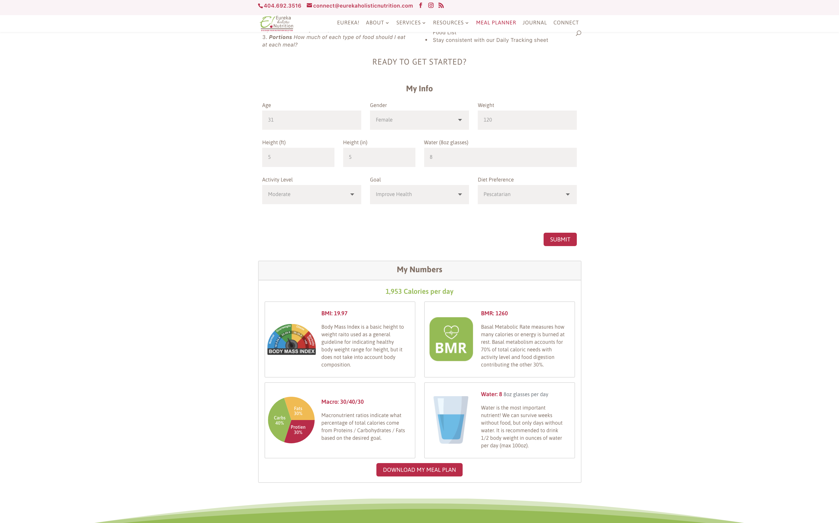Nutrition Plan Calculator